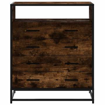 Stylish Drawer Cabinet in Smoked Oak - 70x41x83.5 cm