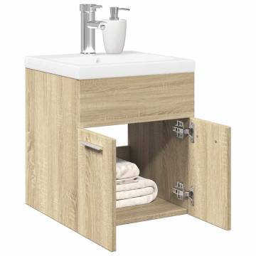 2 Piece Bathroom Furniture Set - Sonoma Oak Engineered Wood