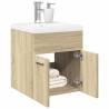  2 Piece Bathroom Furniture Set Sonoma Oak Engineered Wood Colour sonoma oak Size 41 x 38.5 x 46 cm Model without faucet Number of 1 