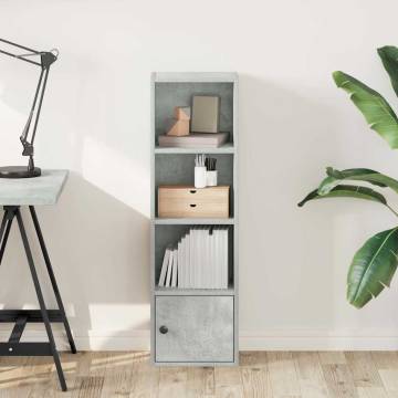 Stylish Concrete Grey Bookcase - 31x24x102 cm | HipoMarket