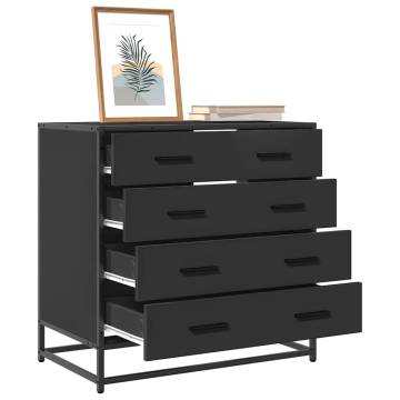 Stylish Black Drawer Cabinet 70x41x70 cm - Durable & Elegant