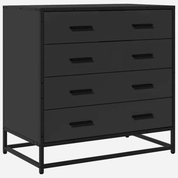 Stylish Black Drawer Cabinet 70x41x70 cm - Durable & Elegant