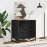 Stylish Black Drawer Cabinet 70x41x70 cm - Durable & Elegant