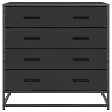 Stylish Black Drawer Cabinet 70x41x70 cm - Durable & Elegant