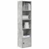 Stylish Concrete Grey Bookcase - 31x24x127 cm Engineered Wood