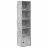 Stylish Concrete Grey Bookcase - 31x24x127 cm Engineered Wood