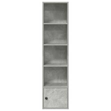 Stylish Concrete Grey Bookcase - 31x24x127 cm Engineered Wood