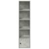 Stylish Concrete Grey Bookcase - 31x24x127 cm Engineered Wood