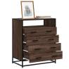 Stylish Brown Oak Drawer Cabinet - 70x41x83.5 cm