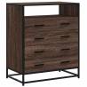 Stylish Brown Oak Drawer Cabinet - 70x41x83.5 cm