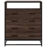 Stylish Brown Oak Drawer Cabinet - 70x41x83.5 cm