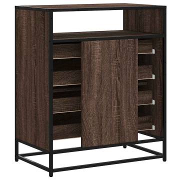 Stylish Brown Oak Drawer Cabinet - 70x41x83.5 cm