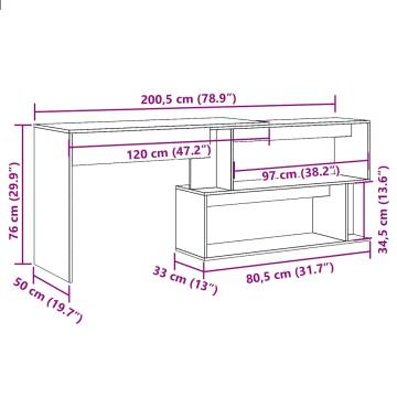 Corner Desk Old Wood - Stylish & Practical 200.5x50x76 cm