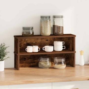 Stackable Kitchen Racks - Smoked Oak | 2 PCS - 60x15x16 cm