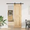 Sliding Door with Hardware Set | Solid Pine Wood 70x210 cm