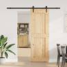 Solid Wood Pine Sliding Door with Hardware Set | 80x210 cm