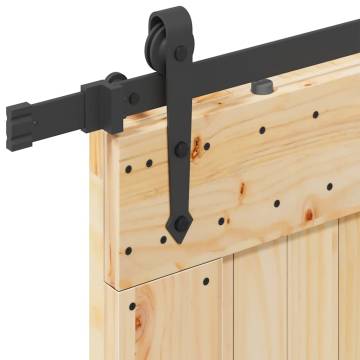 Solid Wood Pine Sliding Door with Hardware Set | 80x210 cm