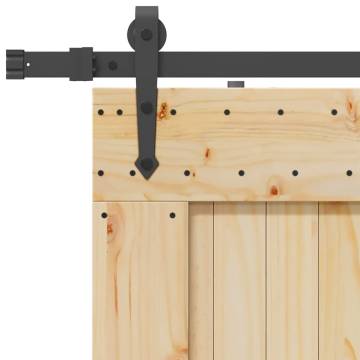 Solid Wood Pine Sliding Door with Hardware Set | 80x210 cm