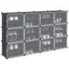  Storage Cube Organiser with 12 Cubes and Doors Black PP Size 165.5 x 31.5 x 93.5 cm Quantity in Package 1 Number of Number of shelves 