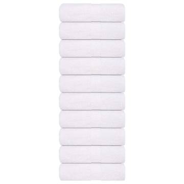 10 Pack White Washcloths - 100% Cotton, 15x21 cm