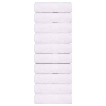 10 pcs Luxury White Guest Towels 30x50 cm - 100% Cotton