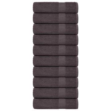 10 pcs Anthracite Bath Towels - 100% Cotton & Super Absorbent