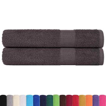 Sauna Towels 2 pcs Anthracite - 80x200 cm 100% Cotton