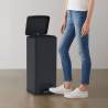 Dustbin with Pedal Anti-fingerprint 30L Black Stainless Steel Colour black Number of bins 1 