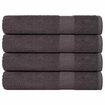 4-Piece Anthracite Towels 100x200 cm - 100% Cotton | HipoMarket