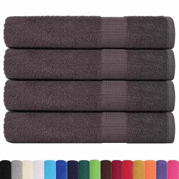 4-Piece Anthracite Towels 100x200 cm - 100% Cotton | HipoMarket