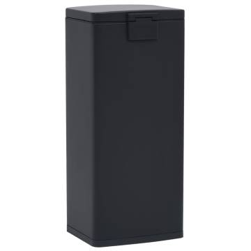 30L Black Stainless Steel Dustbin with Pedal - Anti-Fingerprint