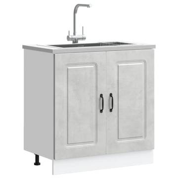 Kalmar Concrete Grey Sink Base Cabinet - 80x46 cm | HipoMarket