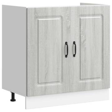 Sink Base Cabinet Kalmar Grey Sonoma - 80x46x81.5 cm