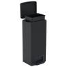 30L Black Stainless Steel Dustbin with Pedal - Anti-Fingerprint