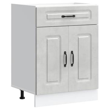 Kalmar Concrete Grey Kitchen Base Cabinet - Durable & Spacious