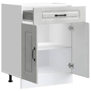 Kalmar Concrete Grey Kitchen Base Cabinet - Durable & Spacious