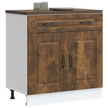 Kalmar Smoked Oak Kitchen Base Cabinet | Durable Storage Solution