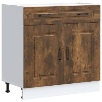 Kalmar Smoked Oak Kitchen Base Cabinet | Durable Storage Solution