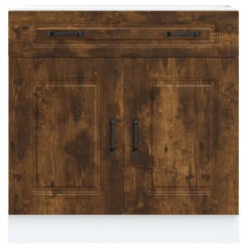 Kalmar Smoked Oak Kitchen Base Cabinet | Durable Storage Solution