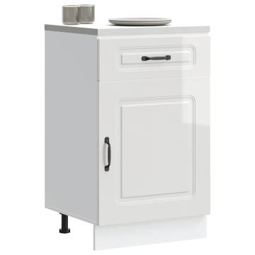 Kalmar High Gloss White Kitchen Base Cabinet | HipoMarket UK