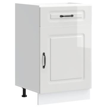 Kalmar High Gloss White Kitchen Base Cabinet | HipoMarket UK