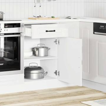 Kalmar High Gloss White Kitchen Base Cabinet | HipoMarket UK