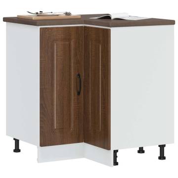 Kalmar Brown Oak Kitchen Corner Base Cabinet | HipoMarket