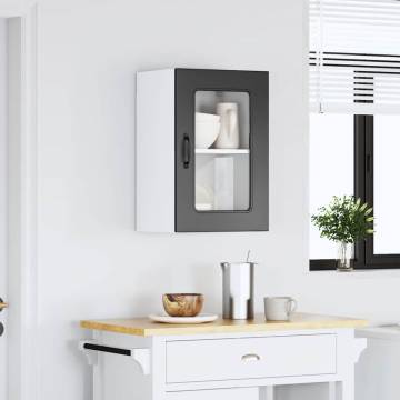 Kalmar Black Kitchen Wall Cabinet with Glass Door - HipoMarket