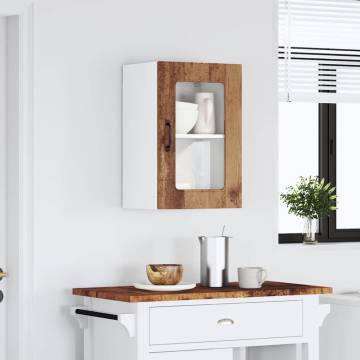 Kalmar Kitchen Wall Cabinet - Glass Door, Old Wood Design