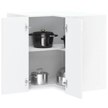 Kalmar High Gloss White Kitchen Wall Corner Cabinet | Hipo Market