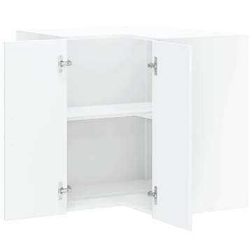 Kalmar High Gloss White Kitchen Wall Corner Cabinet | Hipo Market