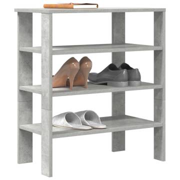 Elegant Concrete Grey Shoe Rack - 61x32x70 cm | HipoMarket