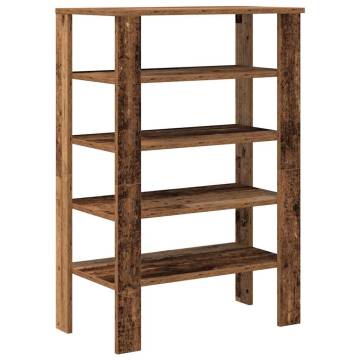 Elegant Shoe Rack in Old Wood - 61x32x87.5 cm