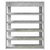 Stylish Shoe Rack in Concrete Oak | 80x30x98 cm | Hipomarket